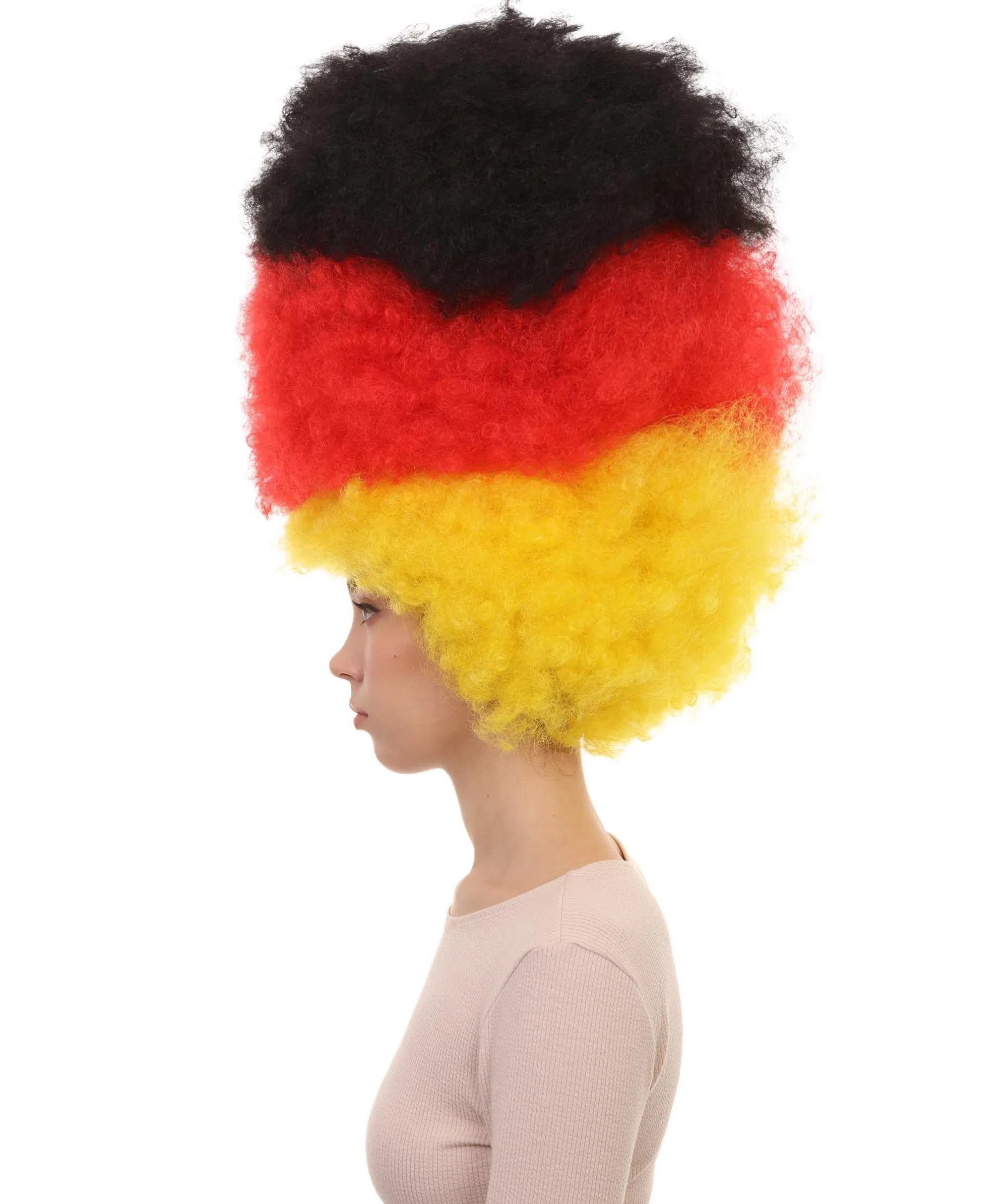 Patriote Flag Sport Party Jumbo Afro Wig | Premium Breathable Capless Cap