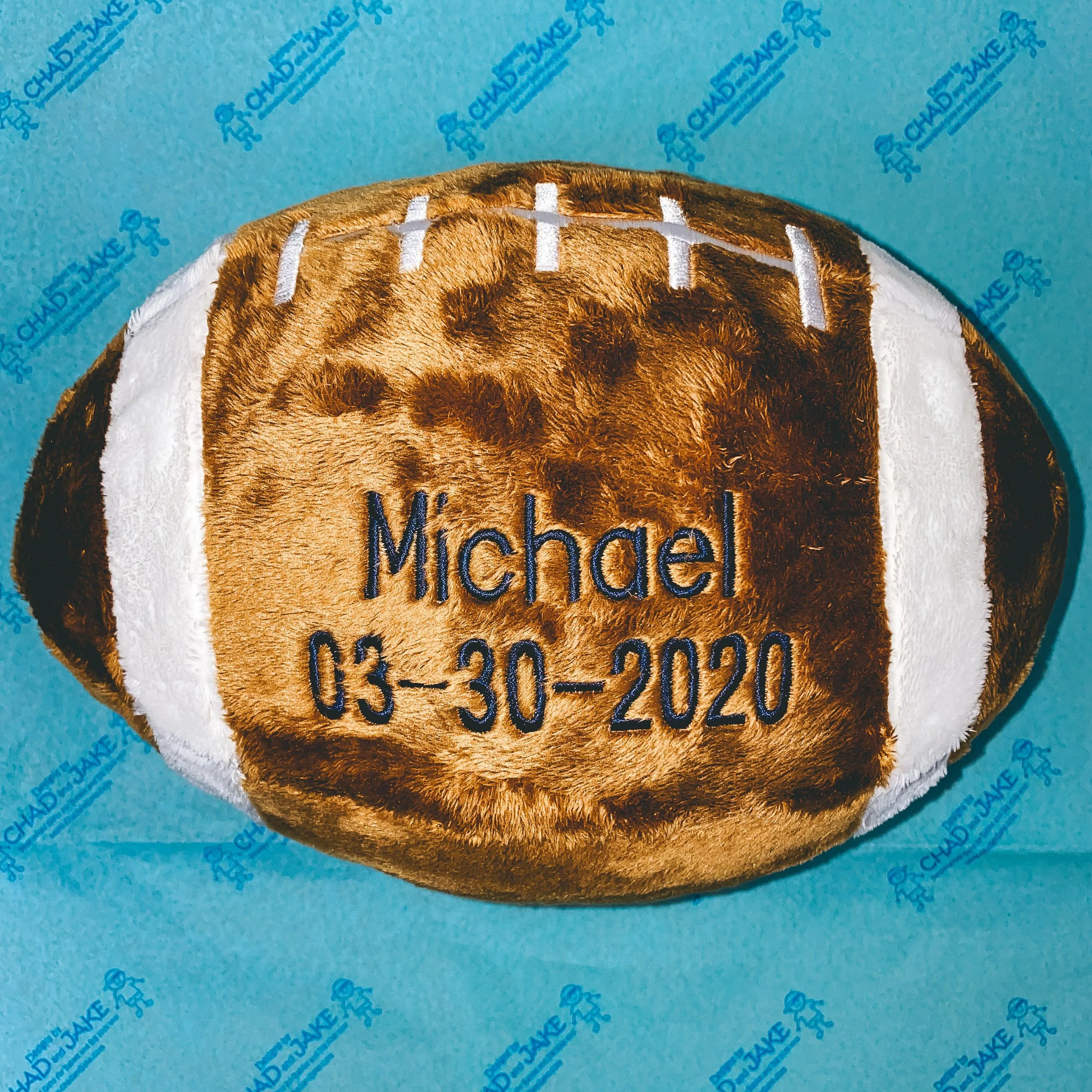 Personalized Basic Birth Date Plush Football