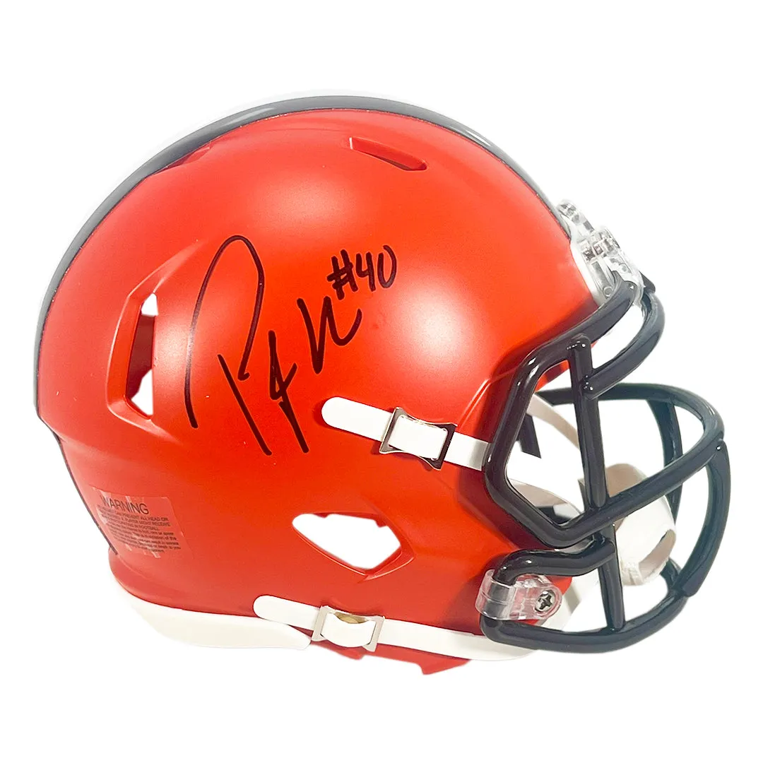 Peyton Hillis Signed Cleveland Browns Speed Mini Football Helmet (JSA)