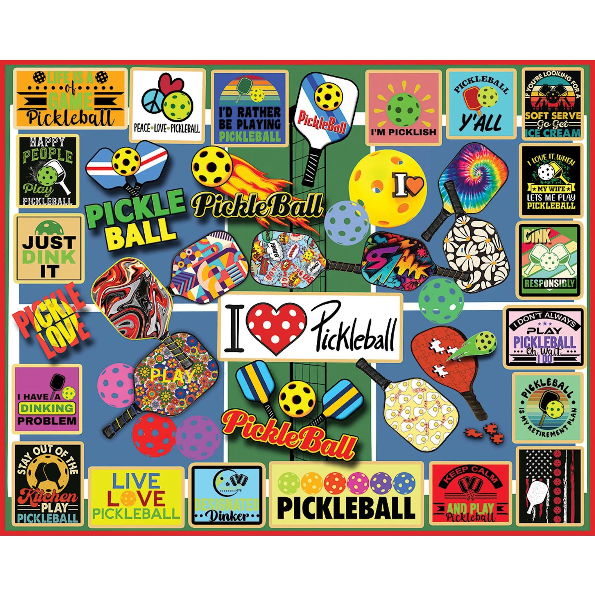 Pickleball 1000 Piece Puzzle White Mountain