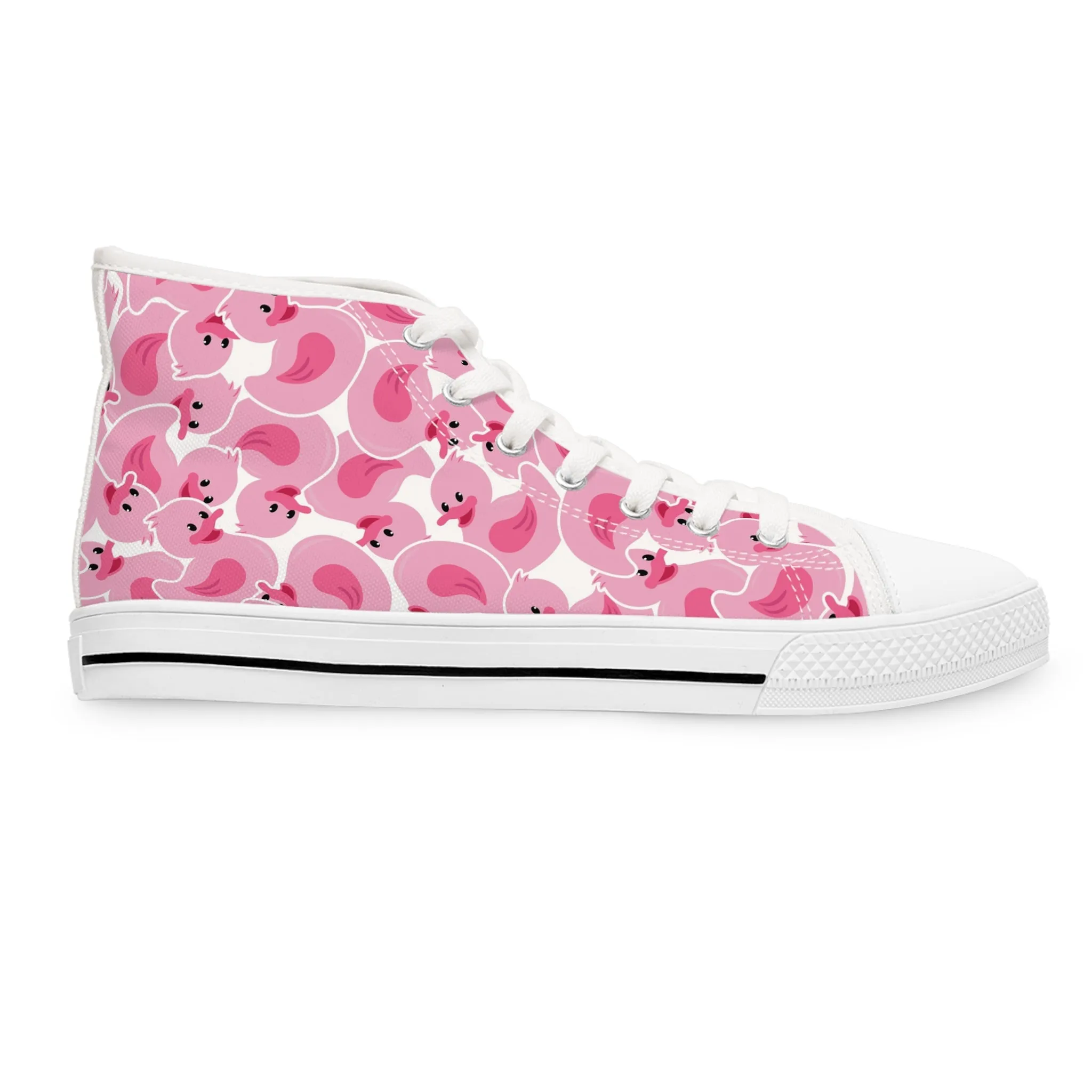 Pink Rubber Duck Women's High Top Sneakers