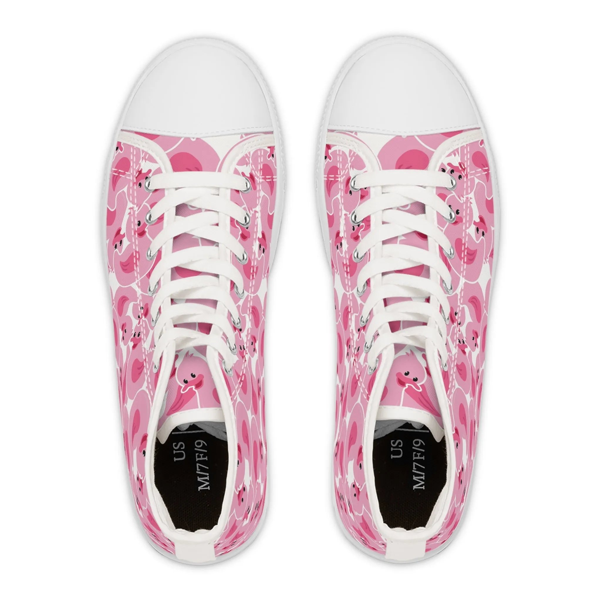 Pink Rubber Duck Women's High Top Sneakers