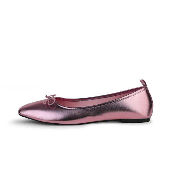 PINK SHINNING METALLIC BALLERINA