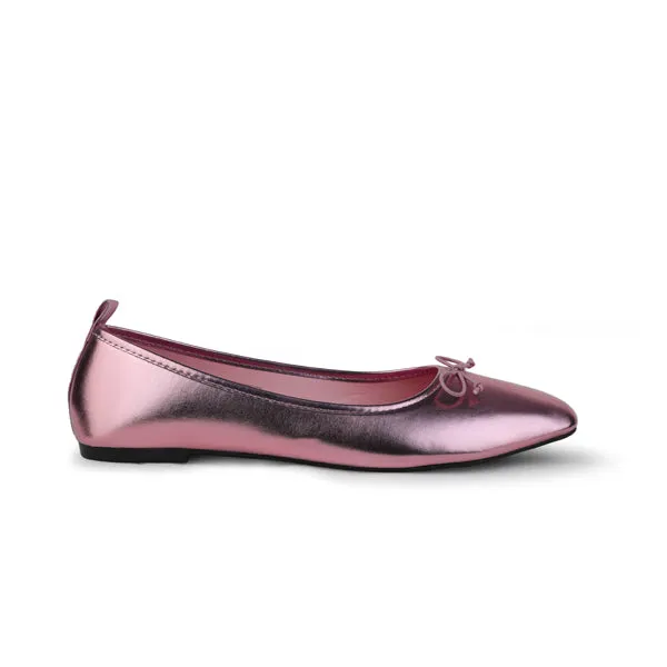 PINK SHINNING METALLIC BALLERINA