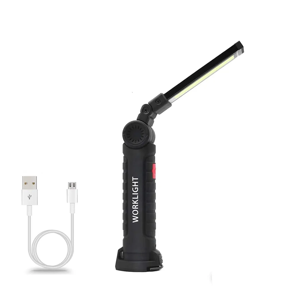 Portable COB LED Flashlight USB Rechargeable