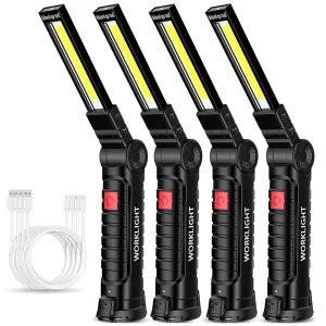 Portable COB LED Flashlight USB Rechargeable