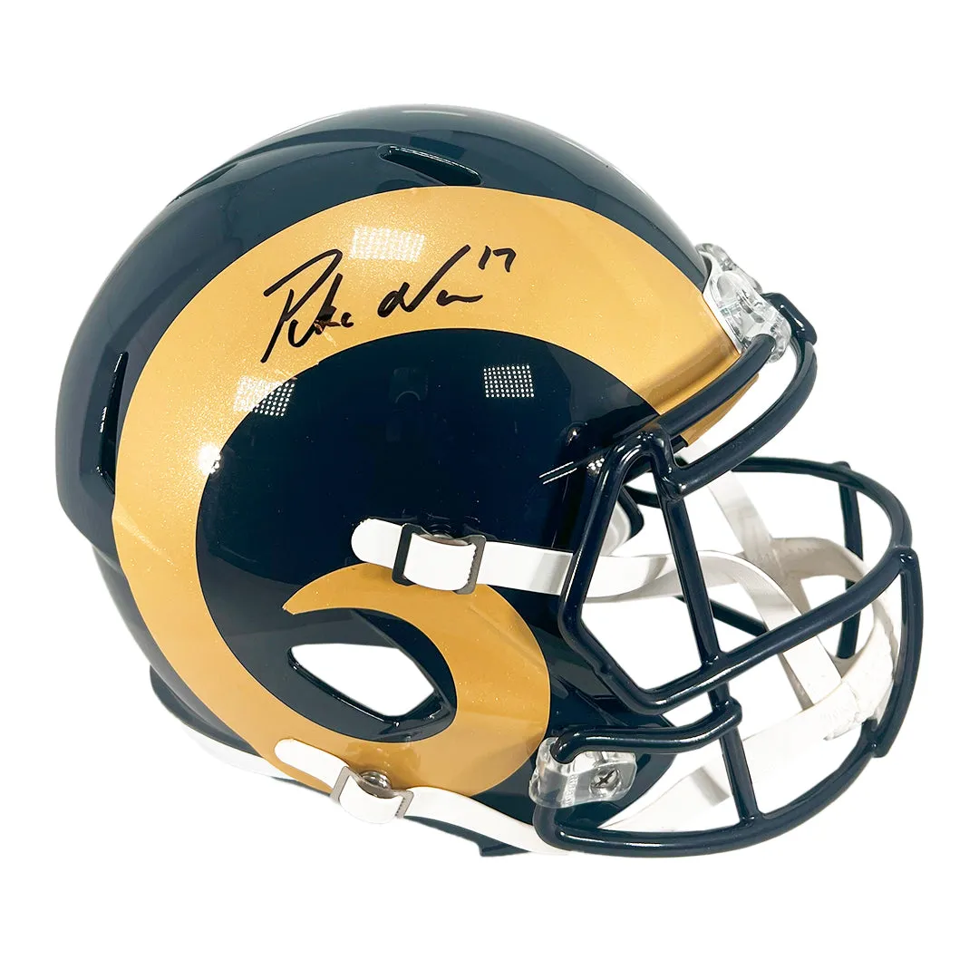 Puka Nacua Signed Los Angeles Rams 00-16 throwback Speed Full-Size Replica Football Helmet (Fanatics)