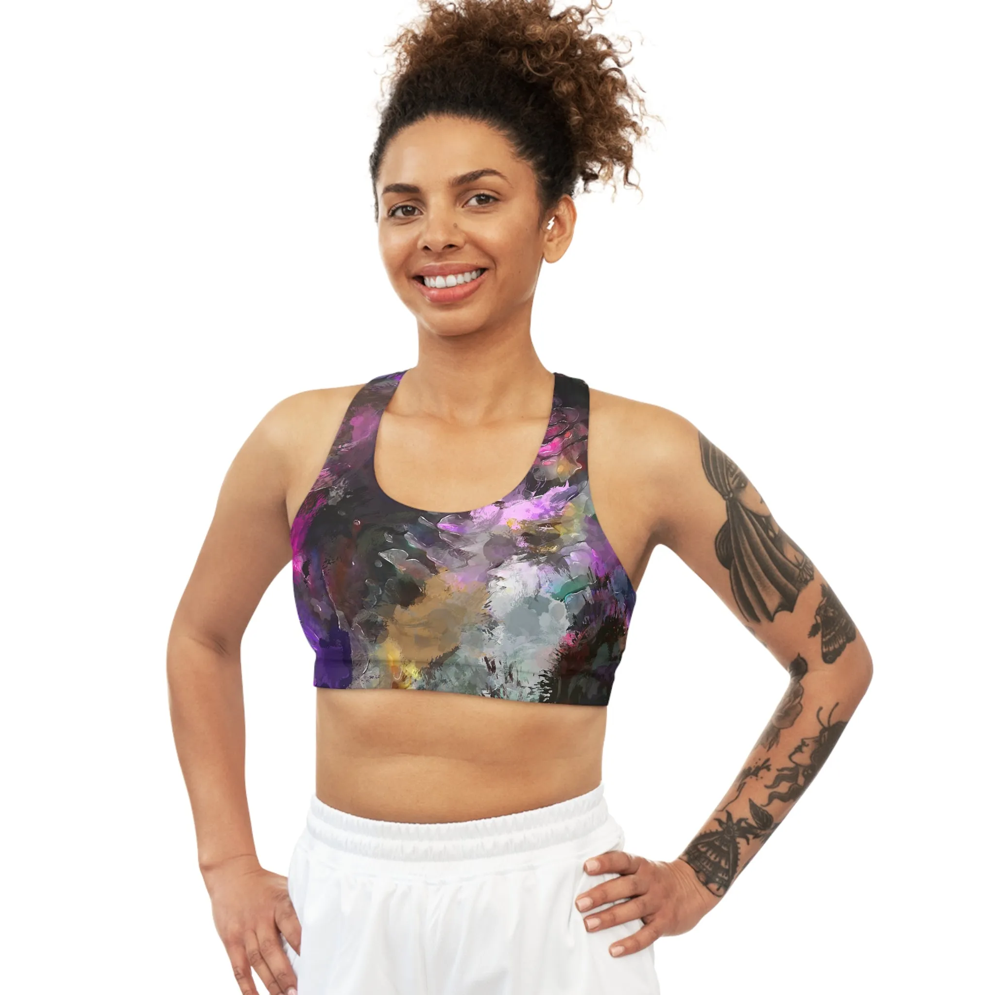 Purple Painting - Inovax Seamless Sports Bra