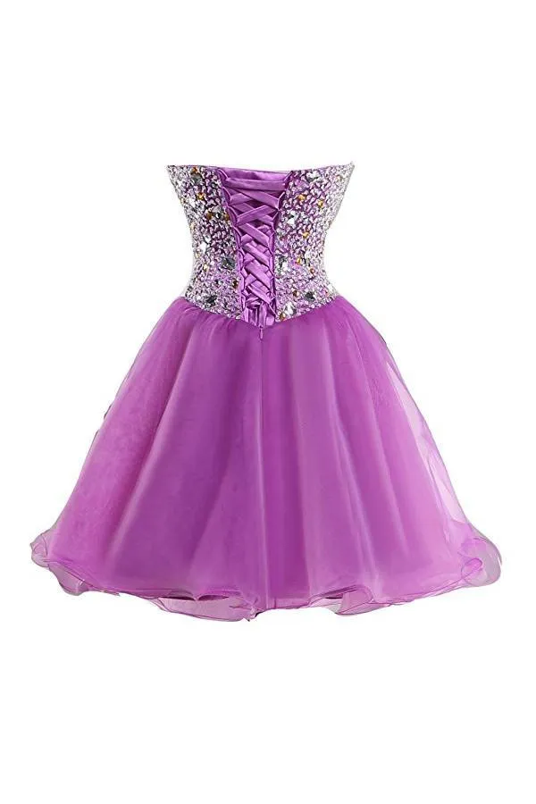 Purple Sweetheart Homecoming Dress Cocktail Dress Prom Dress PG049