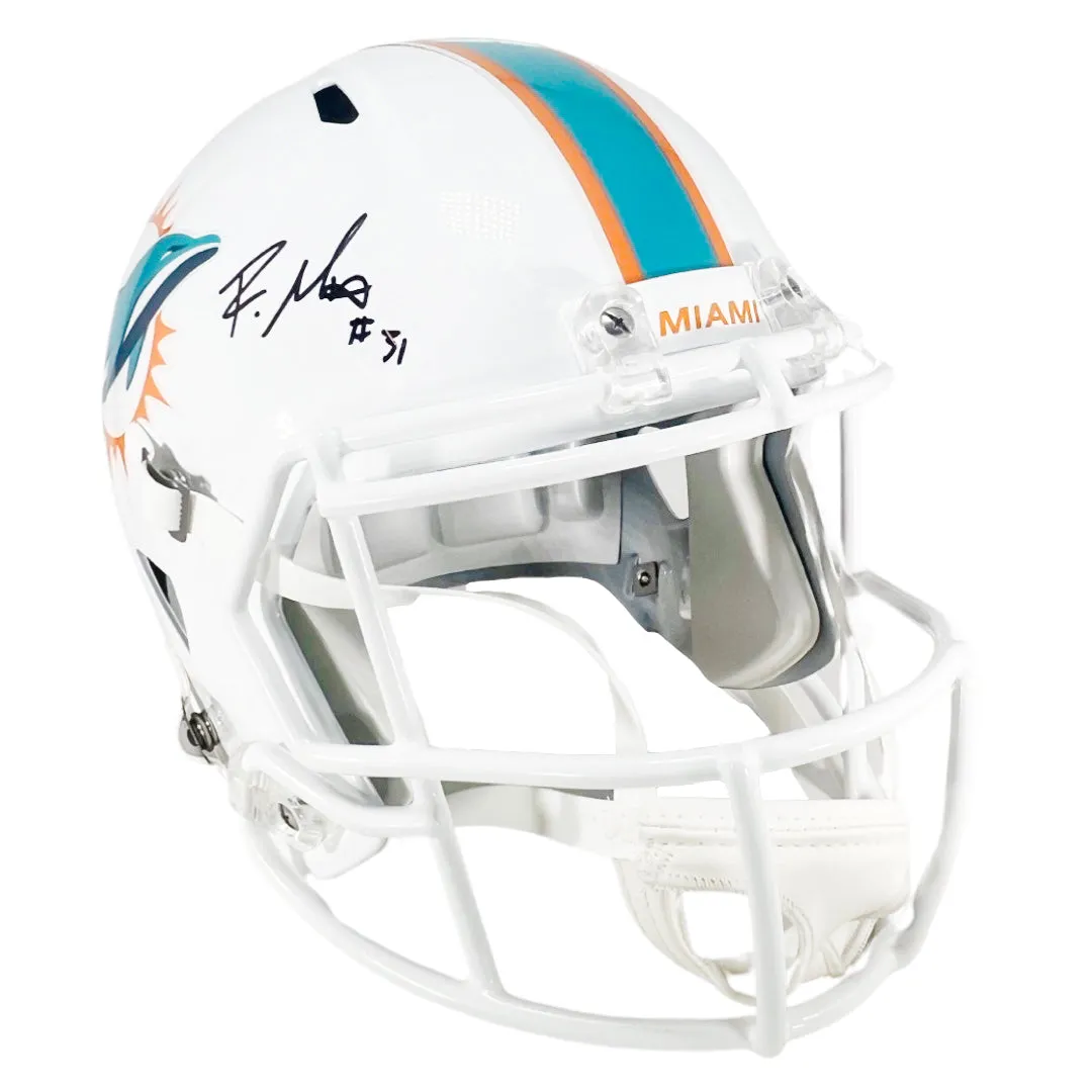 Raheem Mostert and De'Von Achane Signed Miami Dolphins Speed Full-Size Replica Football Helmet (Beckett)