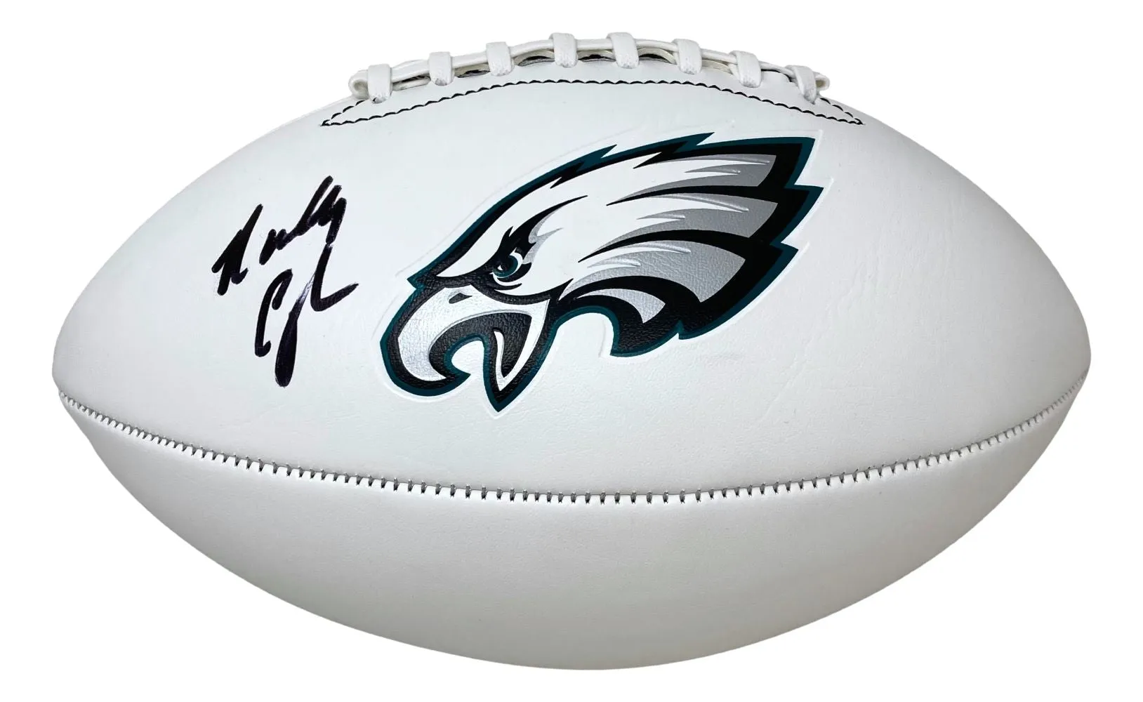 Randall Cunningham Signed Philadelphia Eagles Logo Football BAS