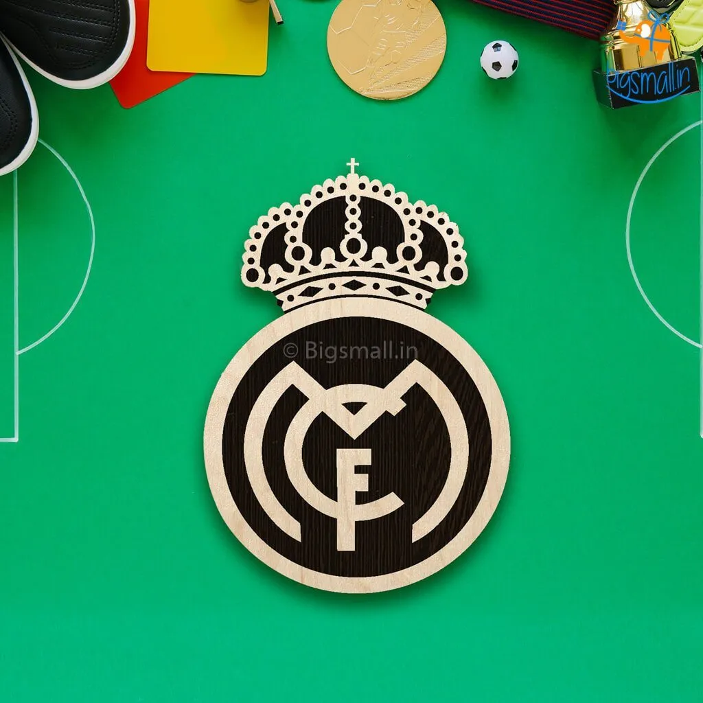 Real Madrid Engraved Wooden Crest