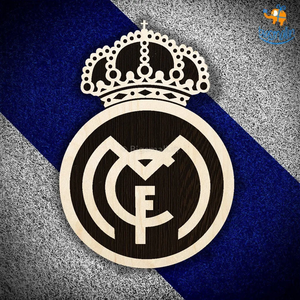 Real Madrid Engraved Wooden Crest