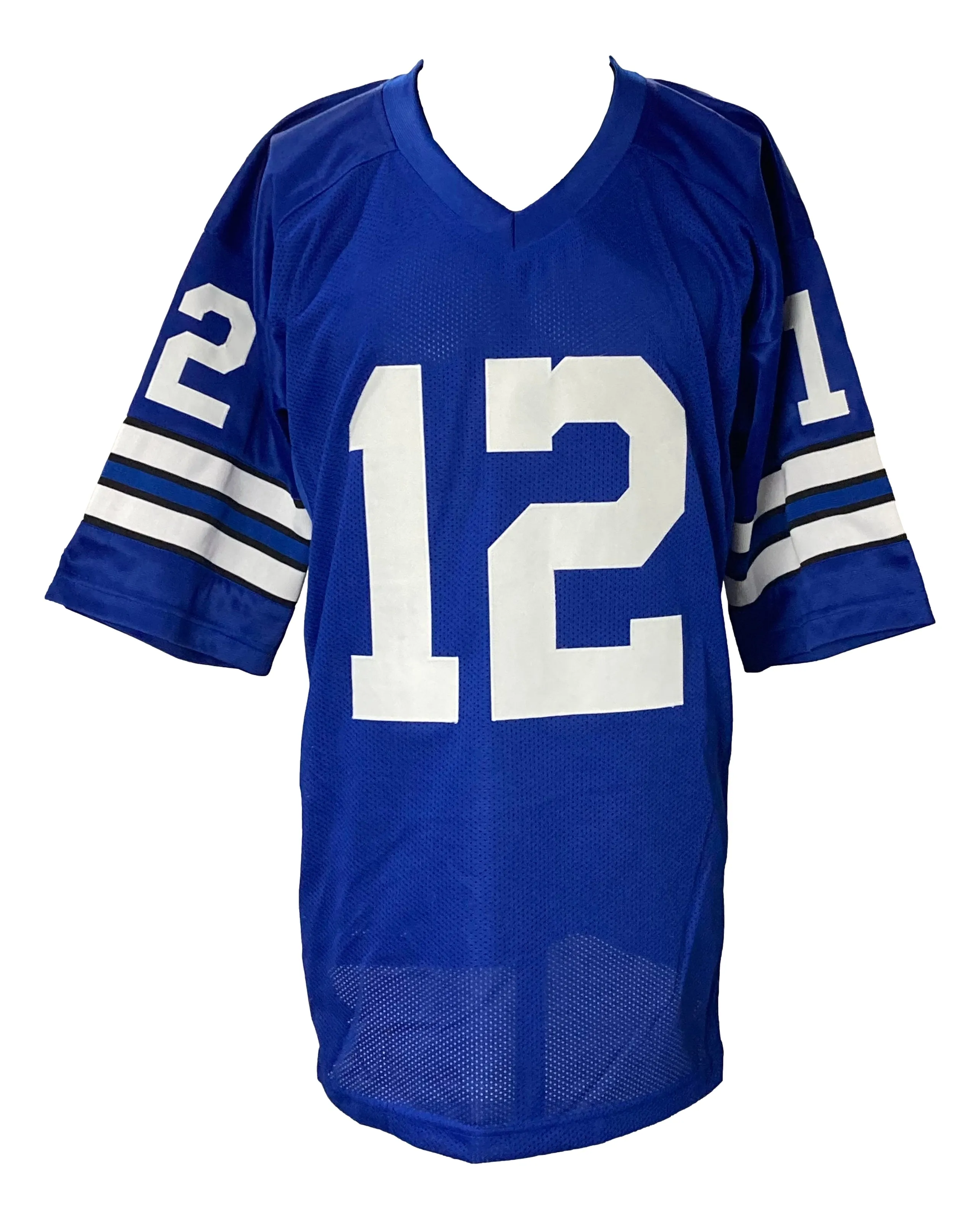 Roger Staubach Signed Custom Blue Pro-Style Football Jersey BAS ITP