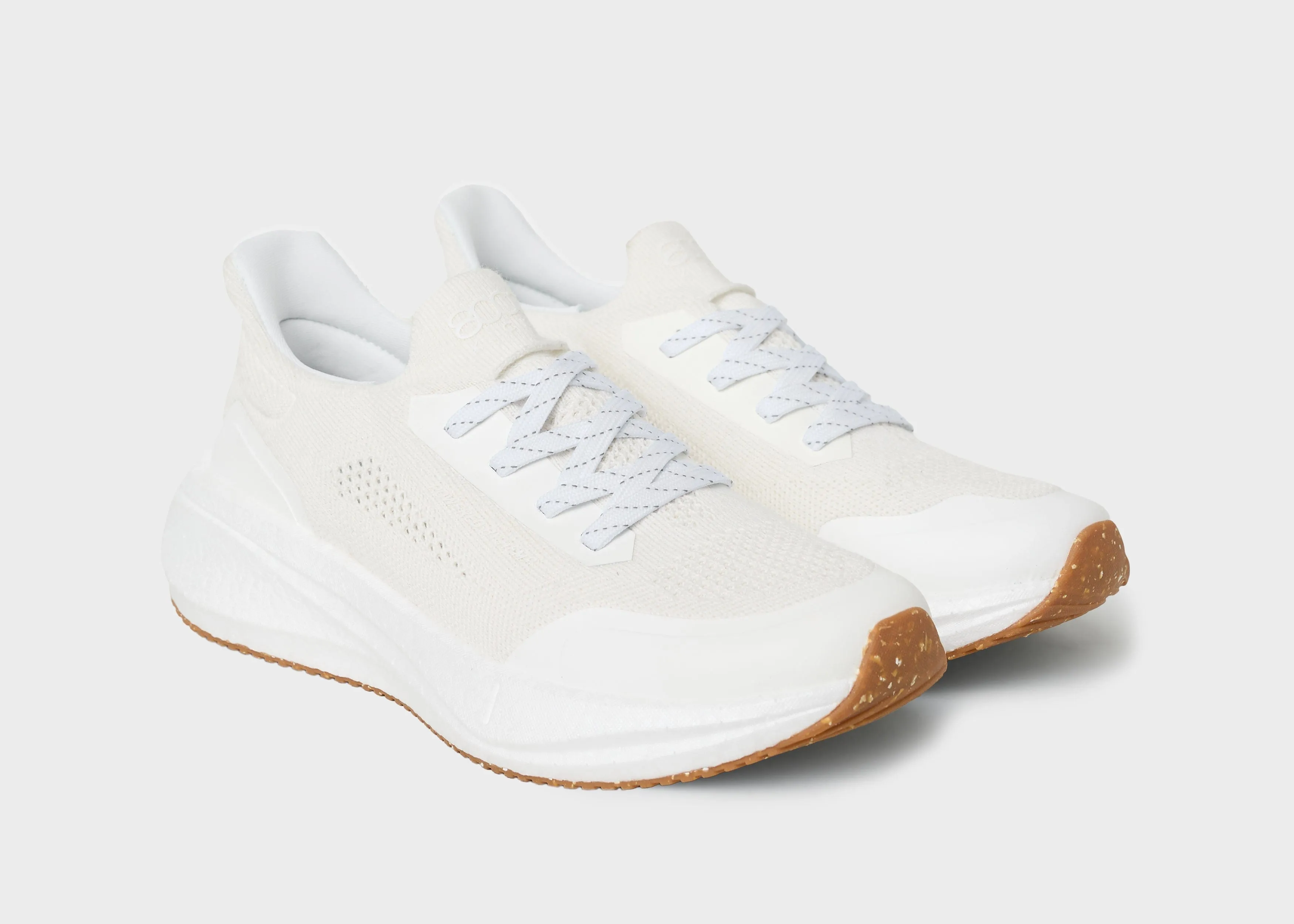 Runners Women's Hemp Leather Trainers | Pearl White