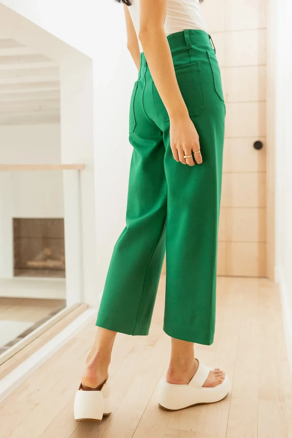 Sadie Wide Leg Pants in Green - FINAL SALE