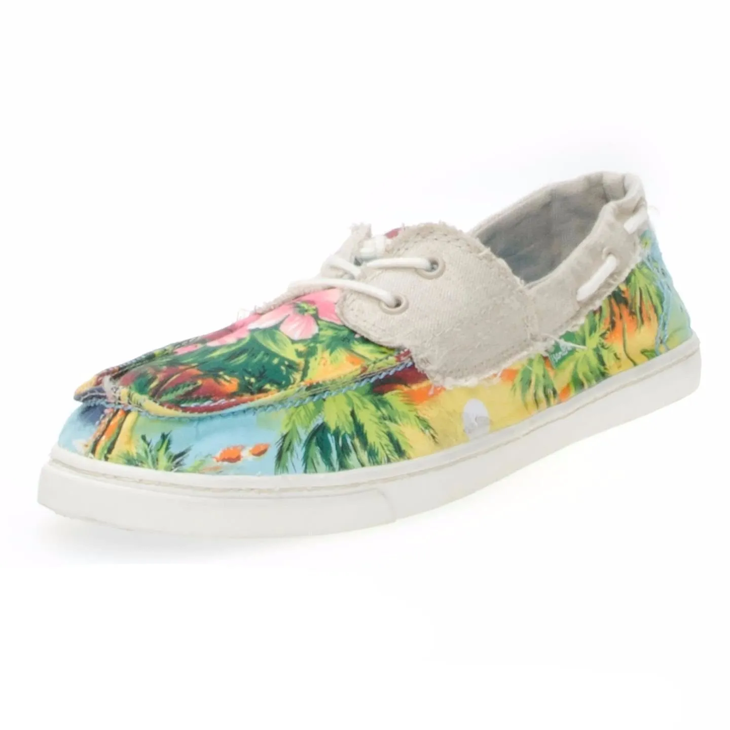 Sanuk Tropical Sailaway Blue Hawaiian Print Shoes