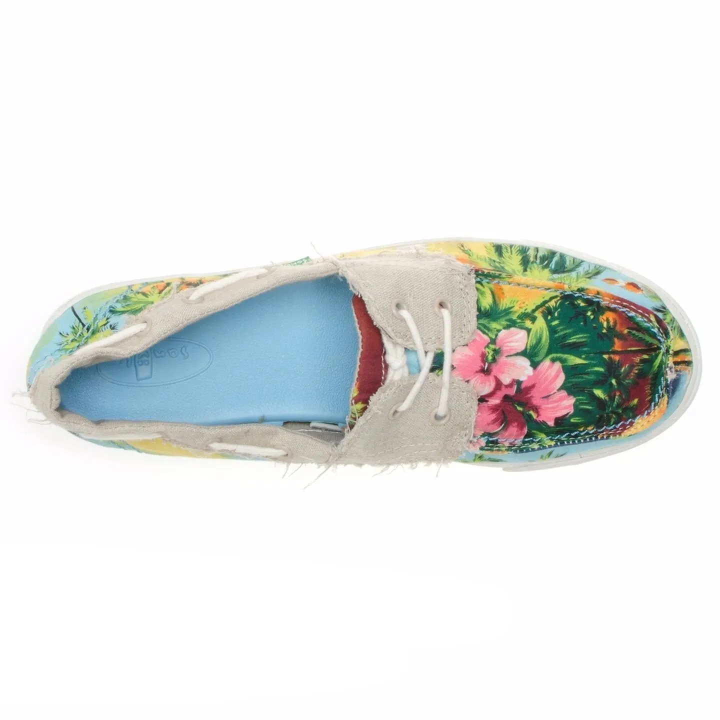 Sanuk Tropical Sailaway Blue Hawaiian Print Shoes