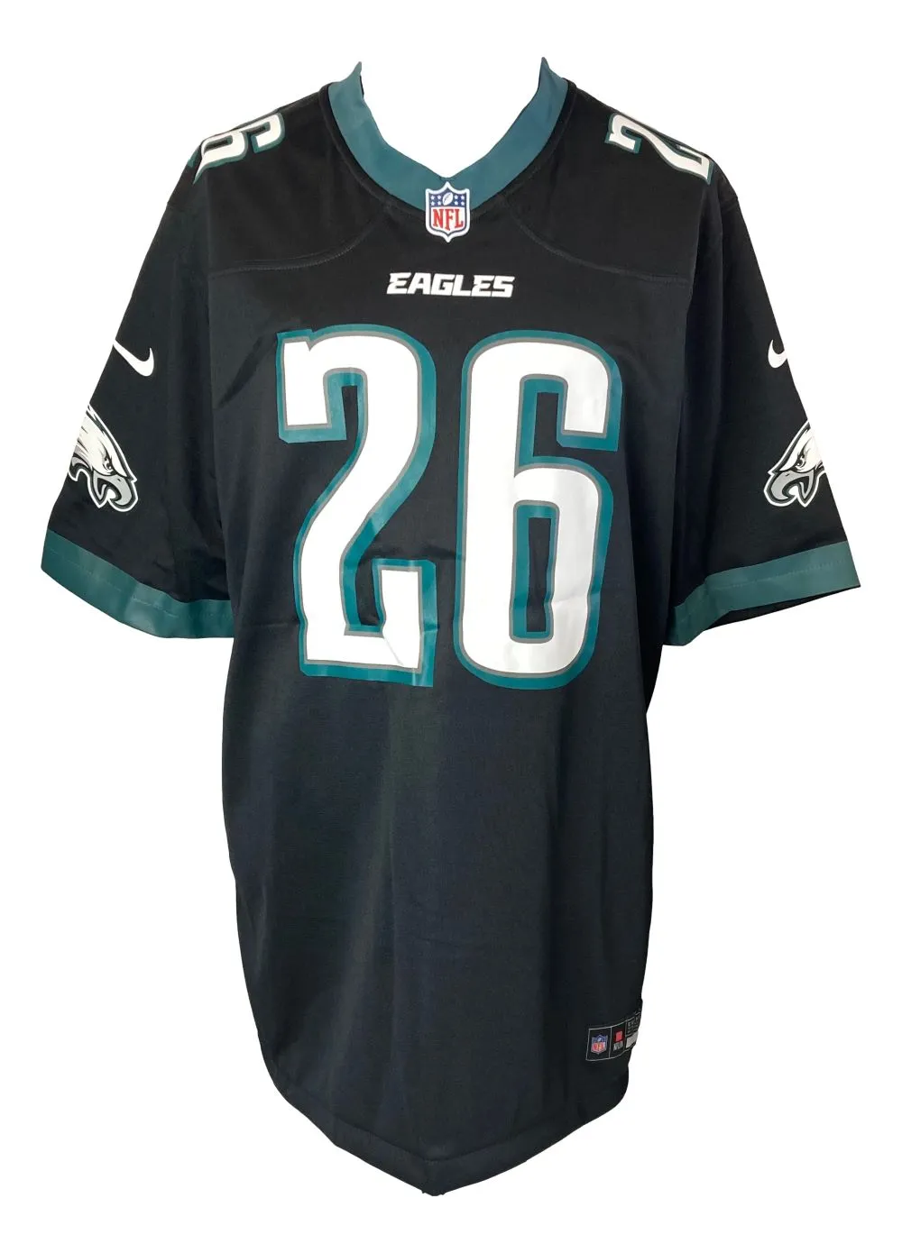 Saquon Barkley Signed Philadelphia Eagles Nike Black Game Replica Jersey BAS ITP