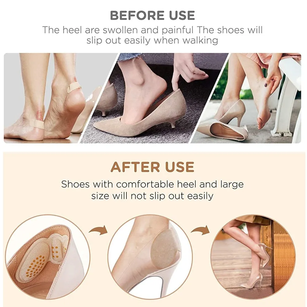 Self-Adhesive Stylish Silicone Heel Protection Pads for Women Shoes