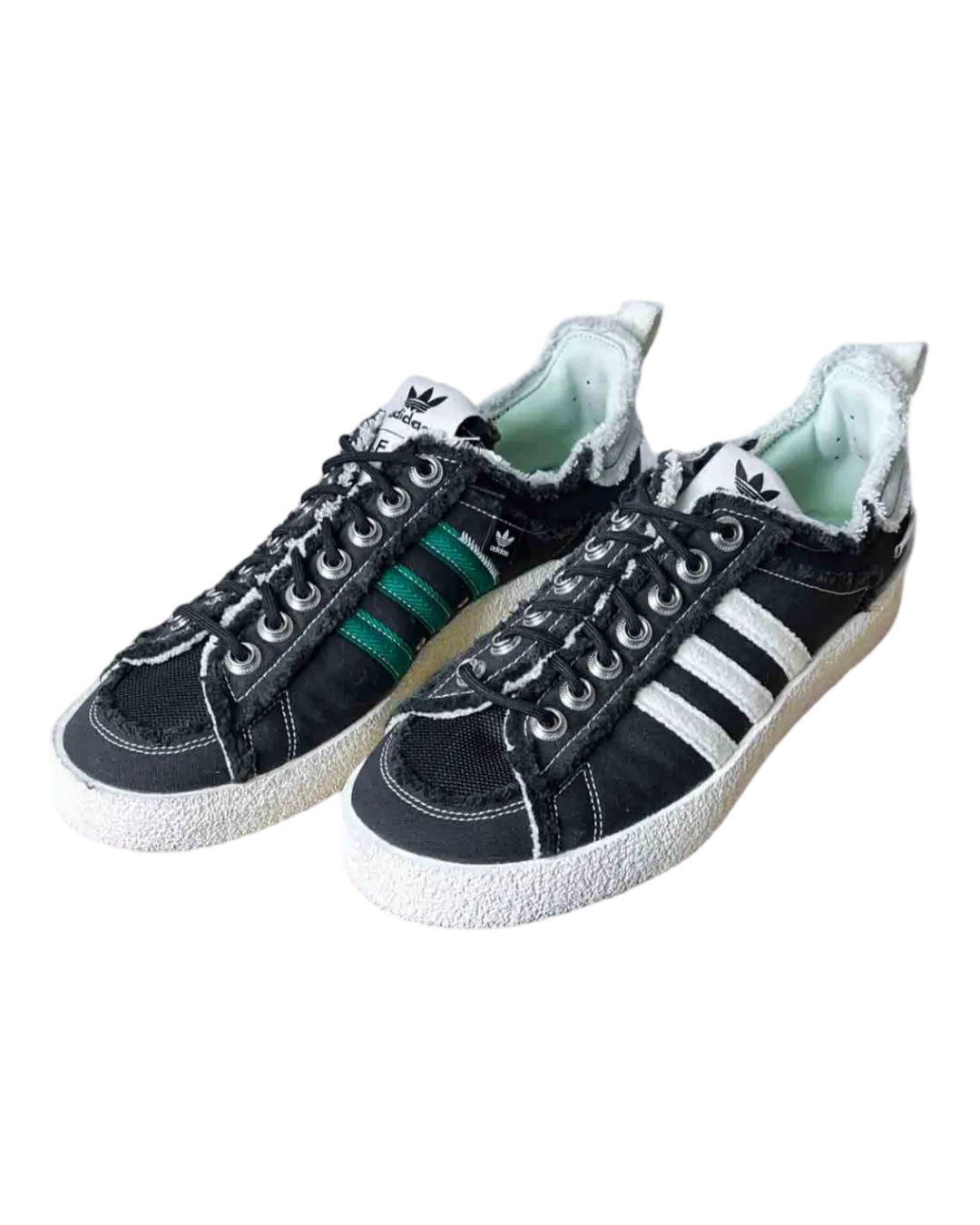 Size 45.5 | Adidas x SFTM Black White and Green Sneakers