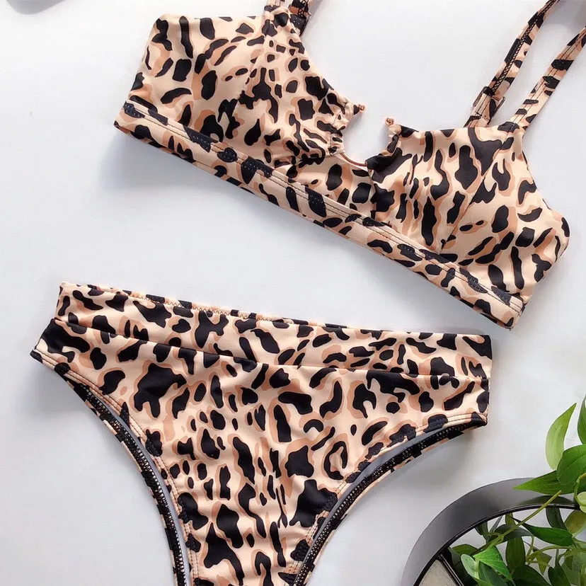 Snake Print Micro High-Waist Bikini