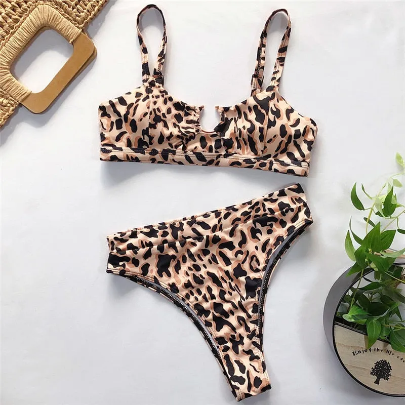 Snake Print Micro High-Waist Bikini