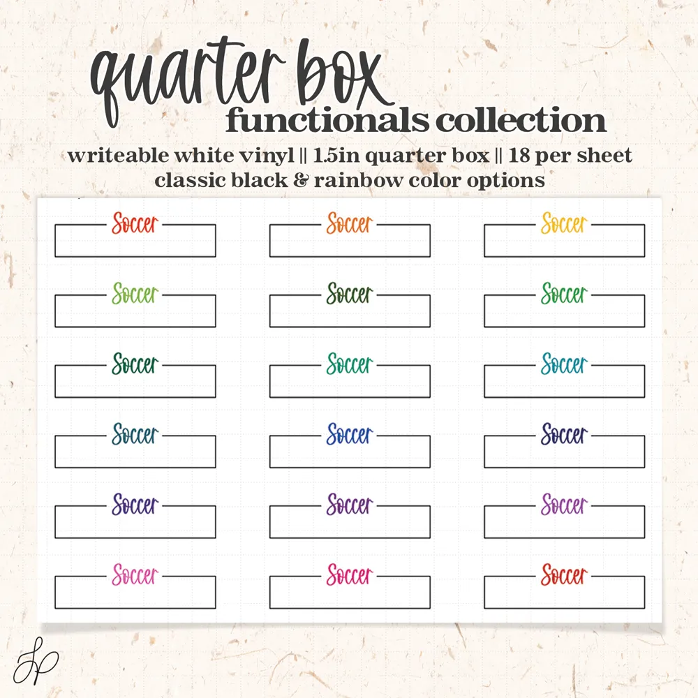 Soccer || Quarter Box Planner Stickers