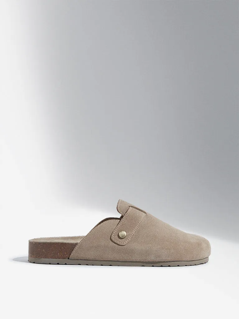 SOLEPLAY Taupe Slip-On Leather Sandals