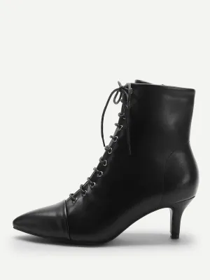 Solid Lace-Up Boots