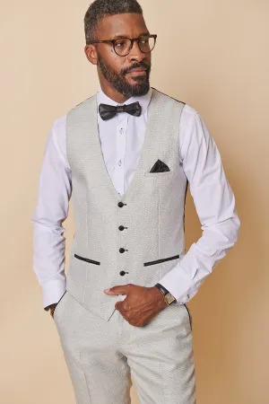 SPENCER - Stone Single Breasted Waistcoat