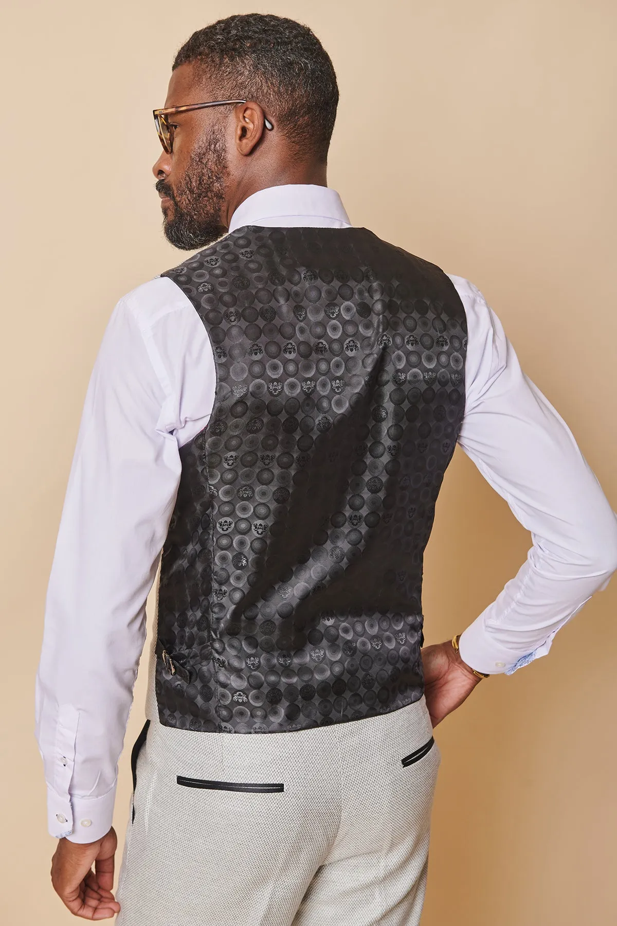 SPENCER - Stone Single Breasted Waistcoat