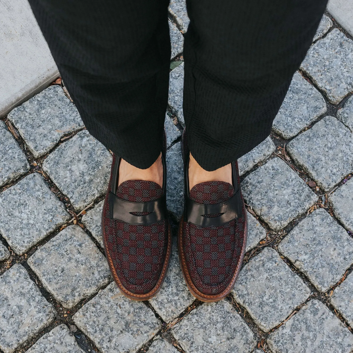 The Fitz Loafer in Maroon Check (Last Chance, Final Sale)