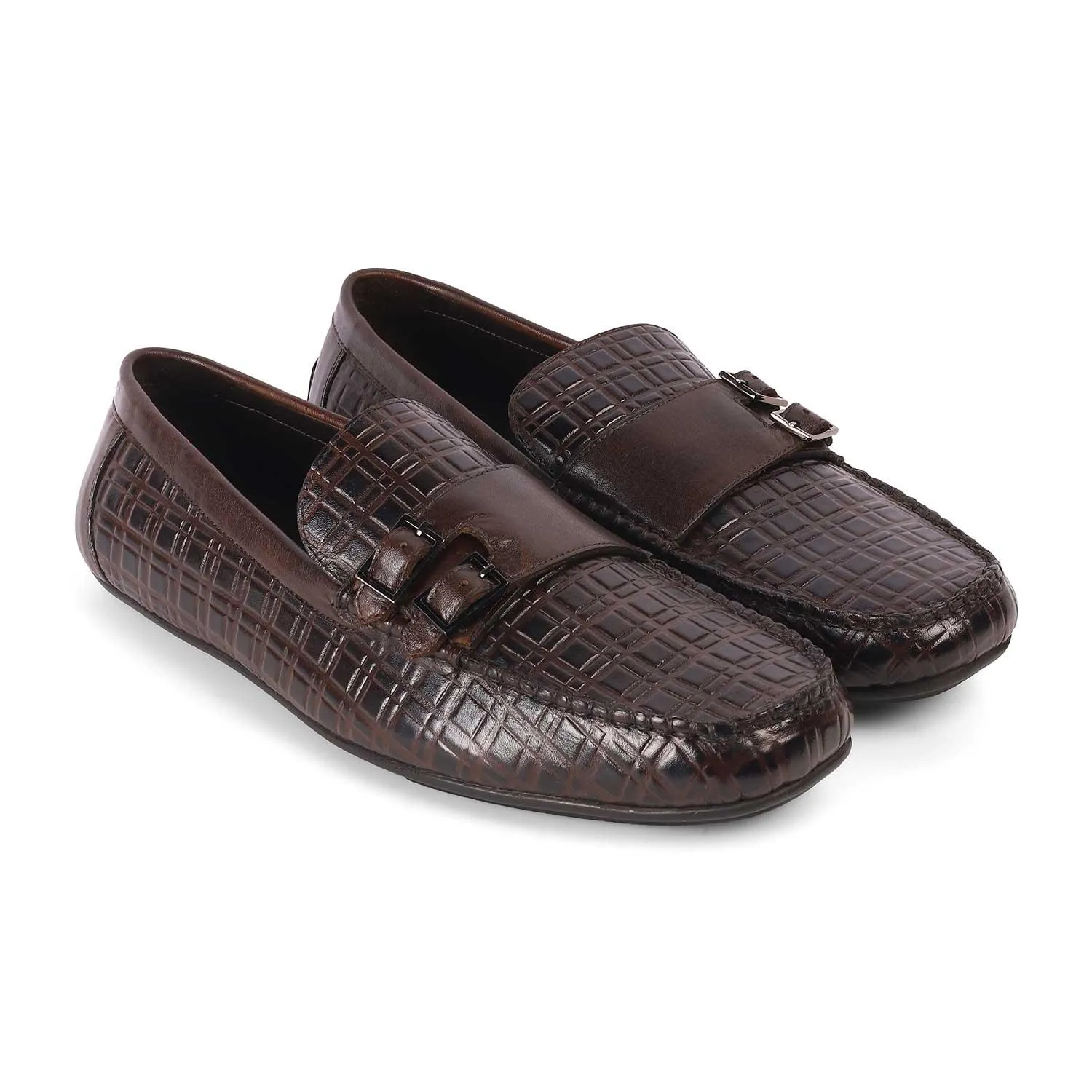 Tresmode Robert Brown Men's Double Monk Shoes