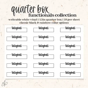 Volleyball || Quarter Box Planner Stickers