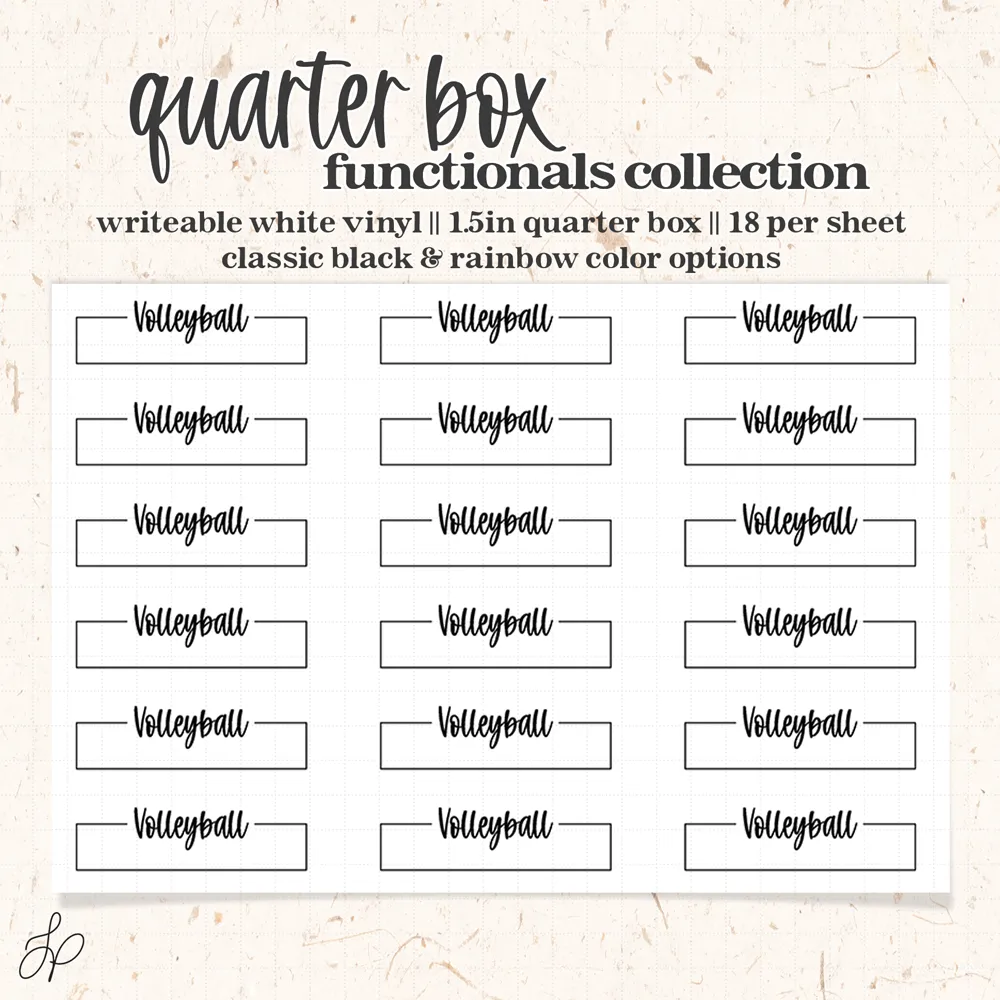 Volleyball || Quarter Box Planner Stickers