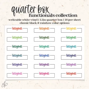 Volleyball || Quarter Box Planner Stickers