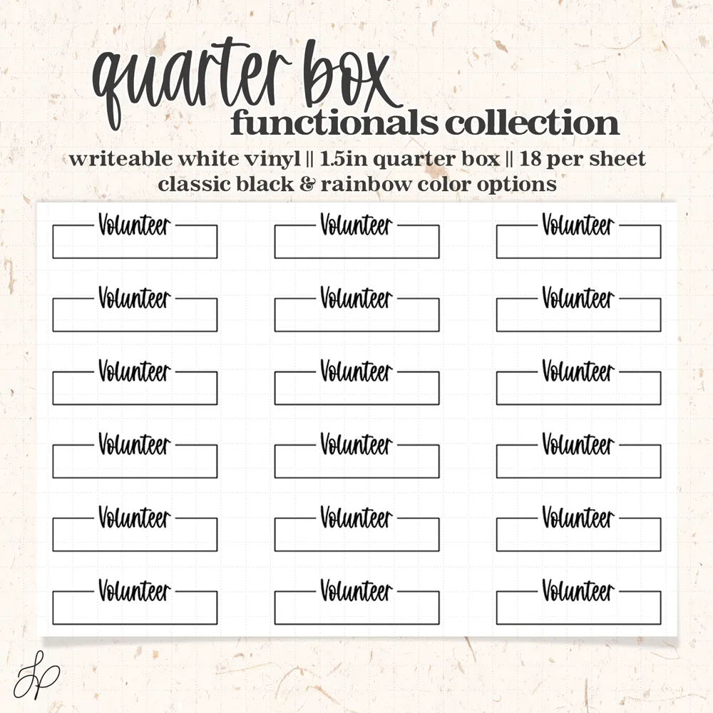 Volunteer || Quarter Box Planner Stickers