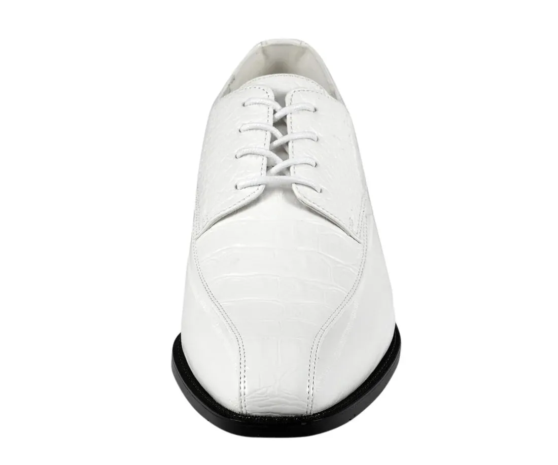 White Men's Harvey Lace Up Dress Shoes Two Tone Fashion Design