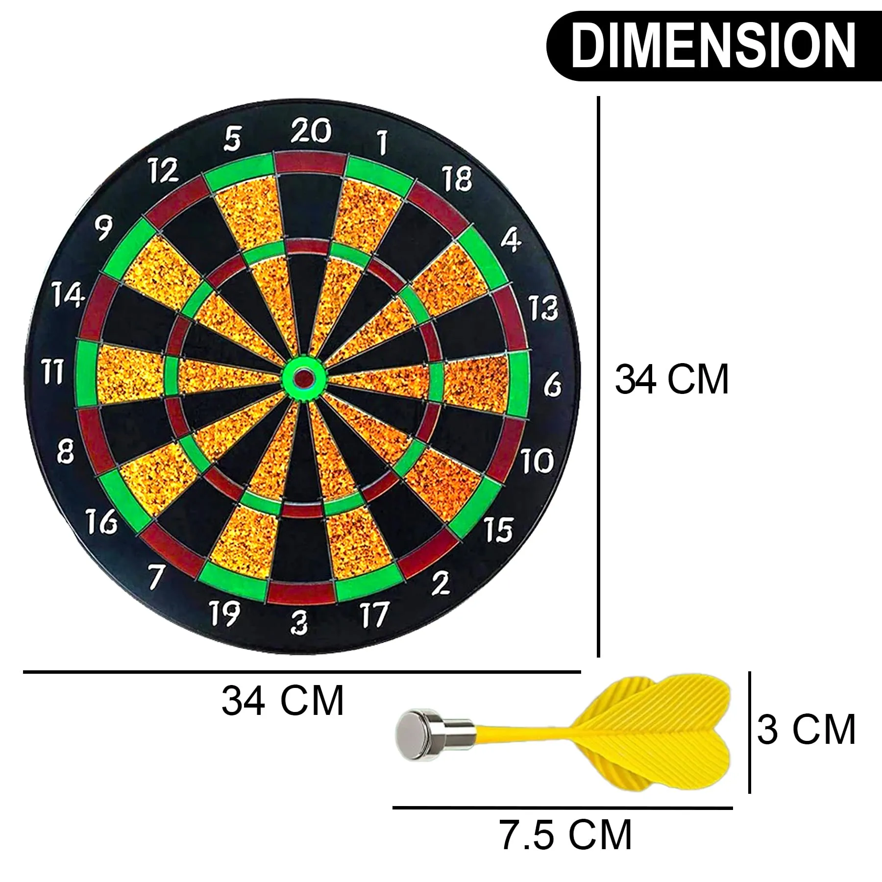 WISHKEY Magnetic Dart Board Games for Kids, 13 Inch Kids Dart Board Set with 6 Magnetic Darts, Multiplayer Party Games, Fun Indoor and Outdoor Dart Game Set Toys, Multicolor, 3 Years (Pack of 1)