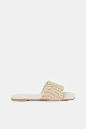 Women Beige Croc Embossed Mule