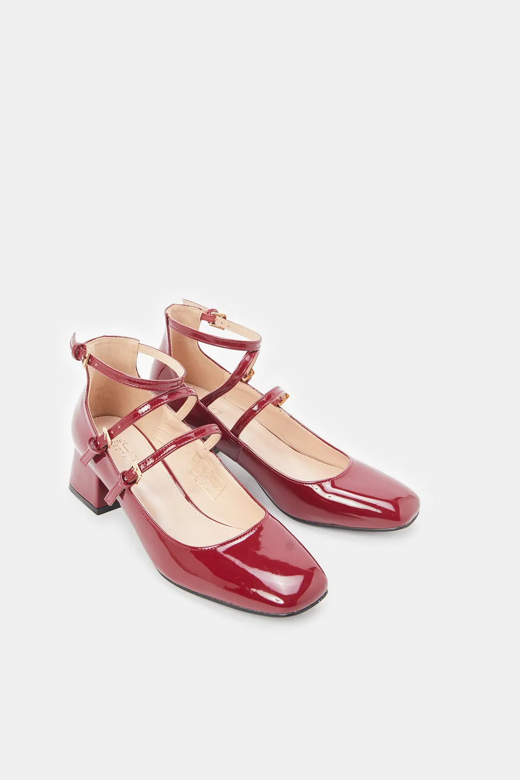 Women Burgundy Patent Mary Jane