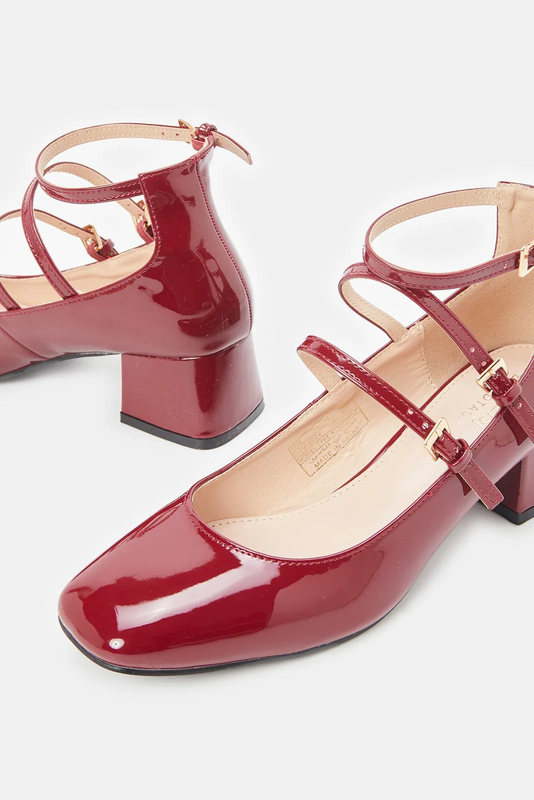 Women Burgundy Patent Mary Jane