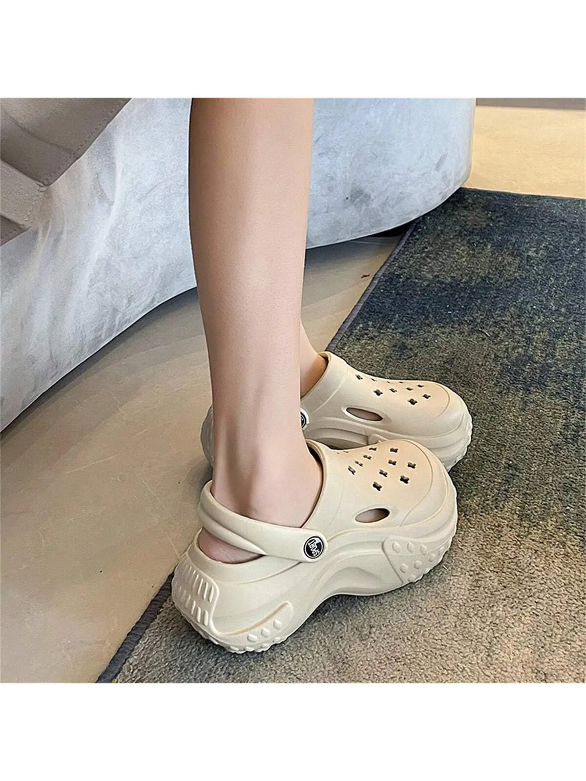 Women's Comfortable Anti-Slip Hole Shoes with Thick Sole