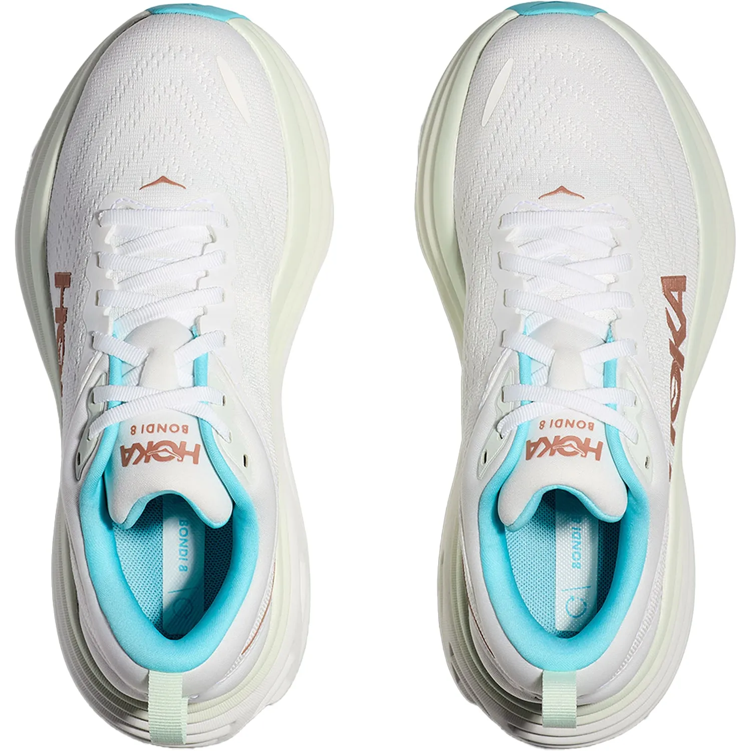 Women's Hoka Bondi 8 Frost/Rose Gold Mesh