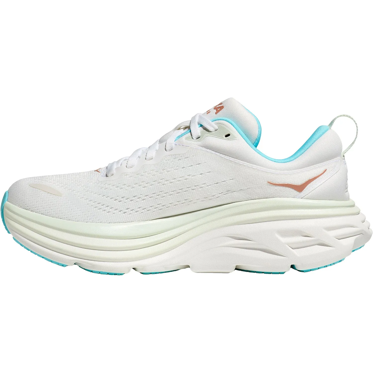 Women's Hoka Bondi 8 Frost/Rose Gold Mesh