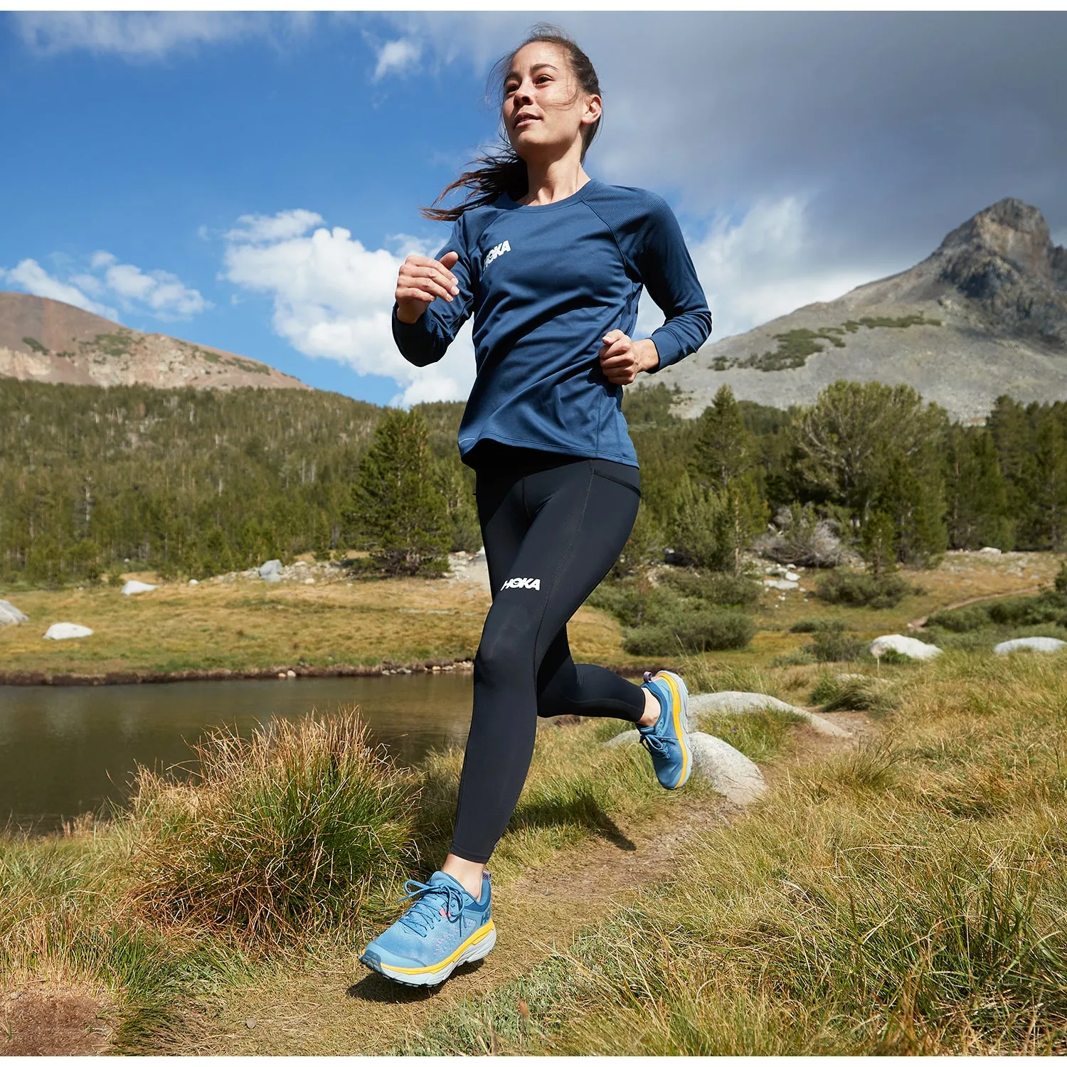 Women's Hoka Challenger ATR 6 Black Iris/Hot Coral Mesh