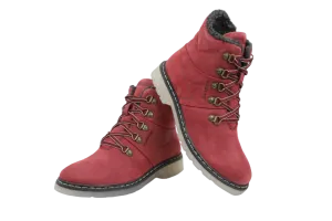 Women's Leather Boots (#3133118_Port Red)