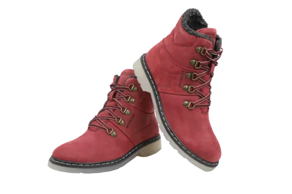 Women's Leather Boots (#3133118_Port Red)