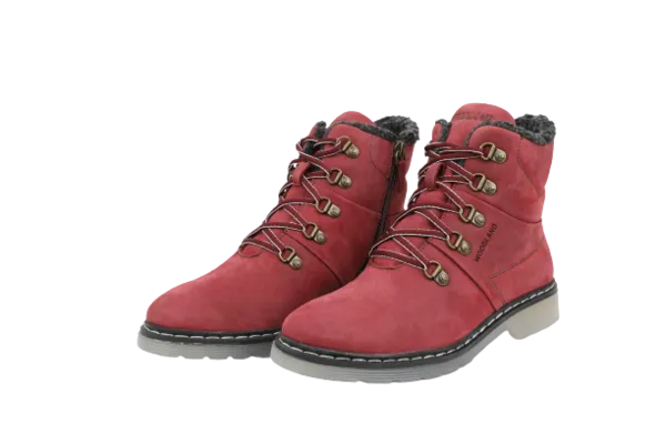 Women's Leather Boots (#3133118_Port Red)